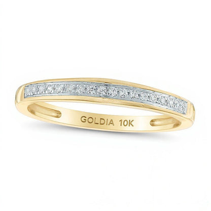 Memoire-Ring 0,07 ct. Gesamtgewicht Diamant kanalgefasst in 10K Gelbgold für Damen