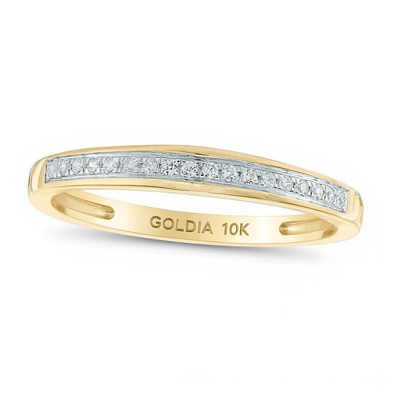 Memoire-Ring 0,07 ct. Gesamtgewicht Diamant kanalgefasst in 10K Gelbgold für Damen