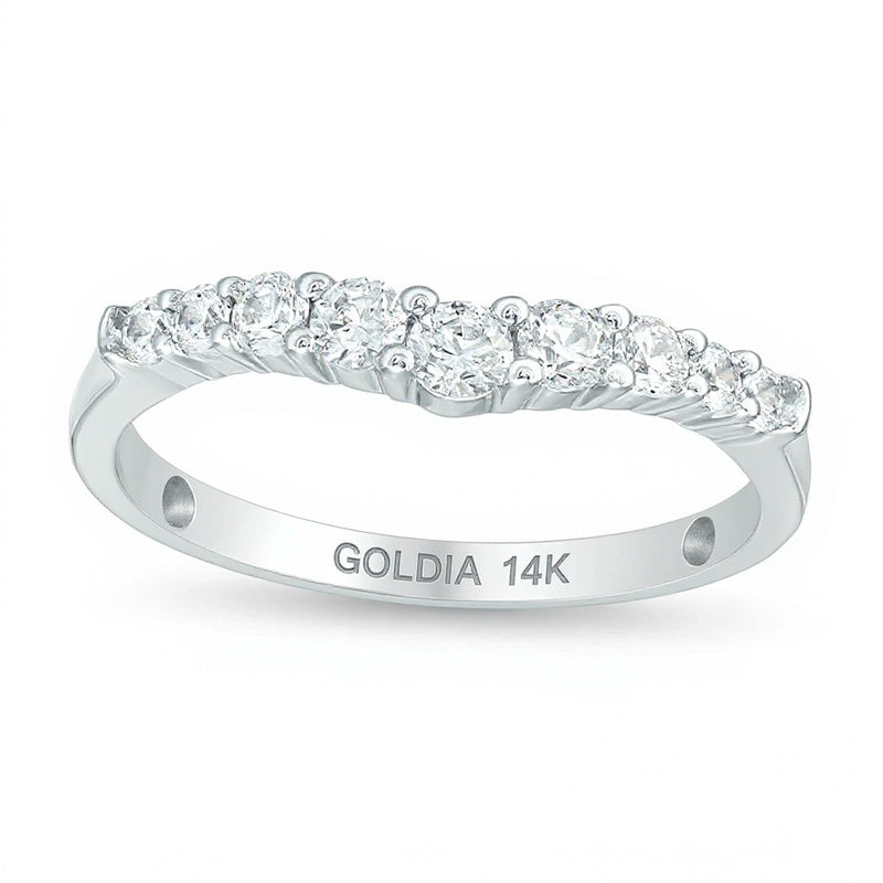0.38 ct. Gesamtgewicht Diamant Memoire-Ring Contour in 14K Weißgold