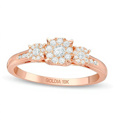 0.33 ct. Gesamtgewicht Diamant Dreistein-Verlobungsring in 10K Roségold