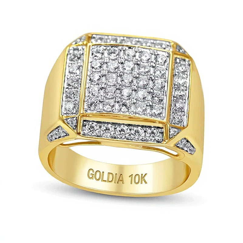 Fashion-Ring mit weißen Diamanten 2.13 ct. Gesamtgewicht in 10K Gelbgold