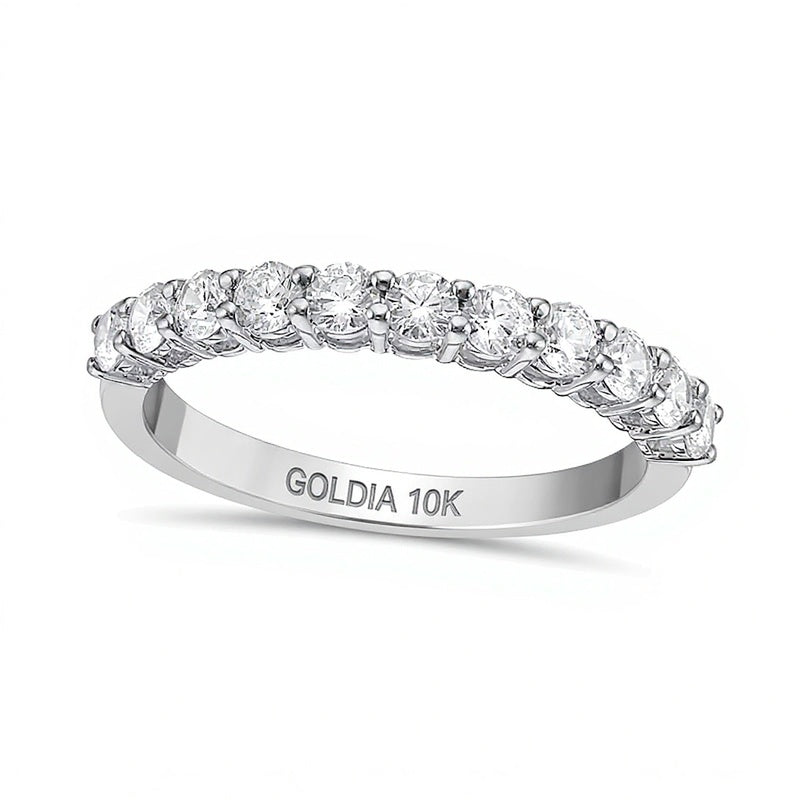 0,75 ct. Gesamtgewicht Diamant-Ring mit elf Steinen in 10K Weißgold (I/I2)