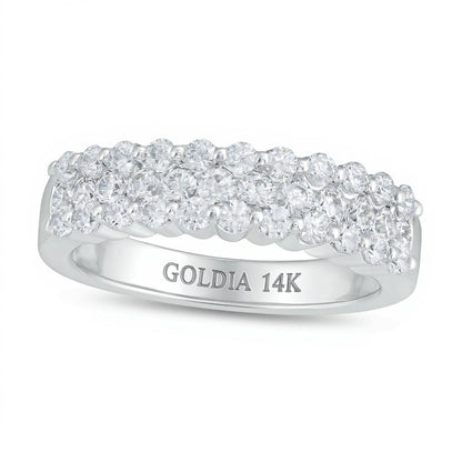 1.0 CT. TW Diamant-Ehering mehrreihig in 14K Weißgold