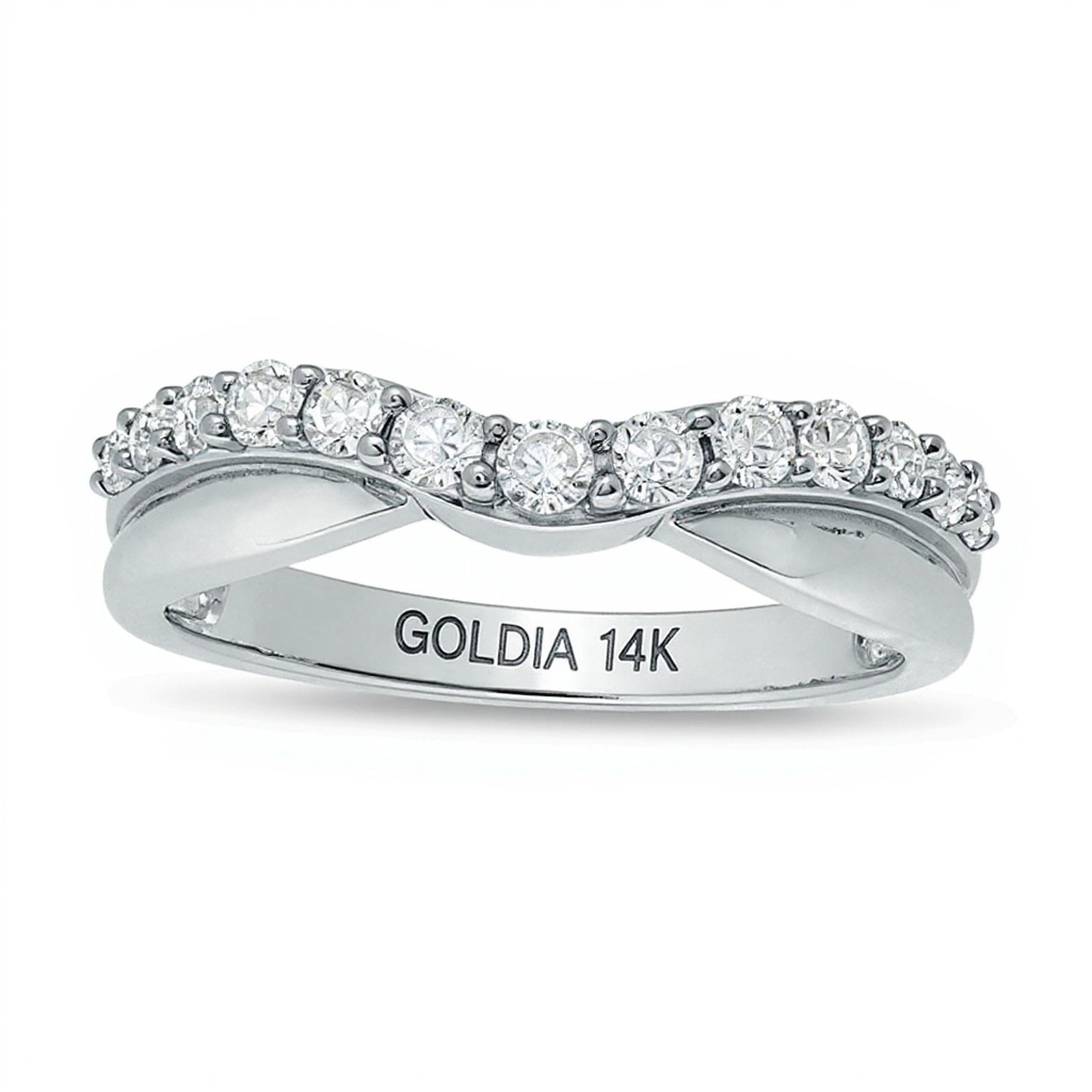 0.5 ct. Gesamtgewicht Diamant Twist Contour Ring in 14K Weißgold
