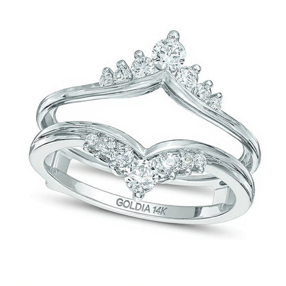 0.5 ct. Gesamtgewicht Diamant Solitär-Enhancer im Tiara-Stil in 14K Weißgold