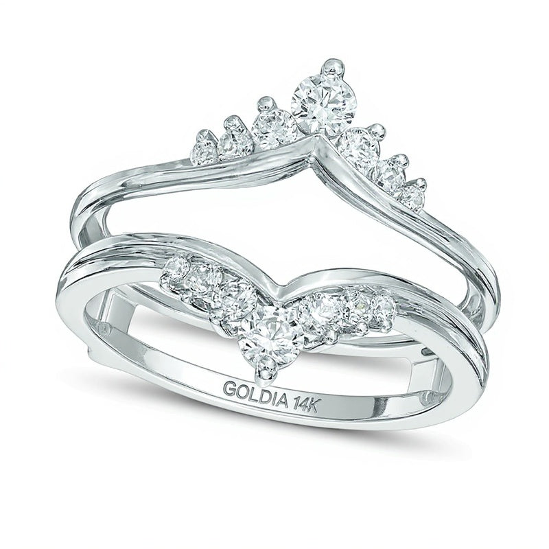 0.5 ct. Gesamtgewicht Diamant Solitär-Enhancer im Tiara-Stil in 14K Weißgold