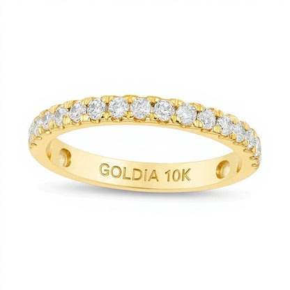 0.38 ct. Gesamtgewicht Diamant-Ehering in 10K Gelbgold