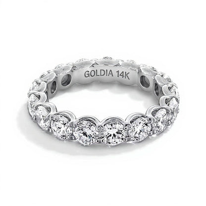 4.0 CT. TW Labordiamant Memoire-Ring mit Muschelfassung in 14K Weißgold (F/VS2) – Größe 6