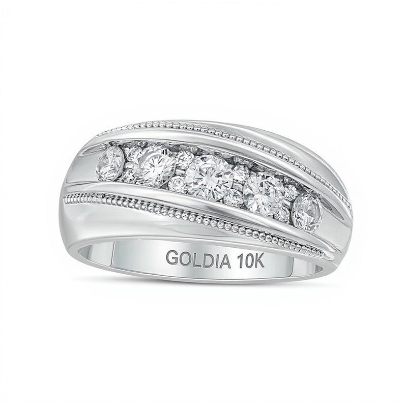 1.0 CT. Gesamtgewicht Diamant Ehering in 10K Weißgold