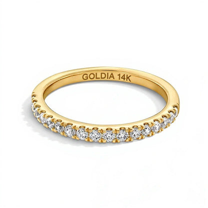 0.33 ct. Gesamtgewicht Memoire-Ring mit Labordiamanten in 14K Gelbgold (F/VS2)