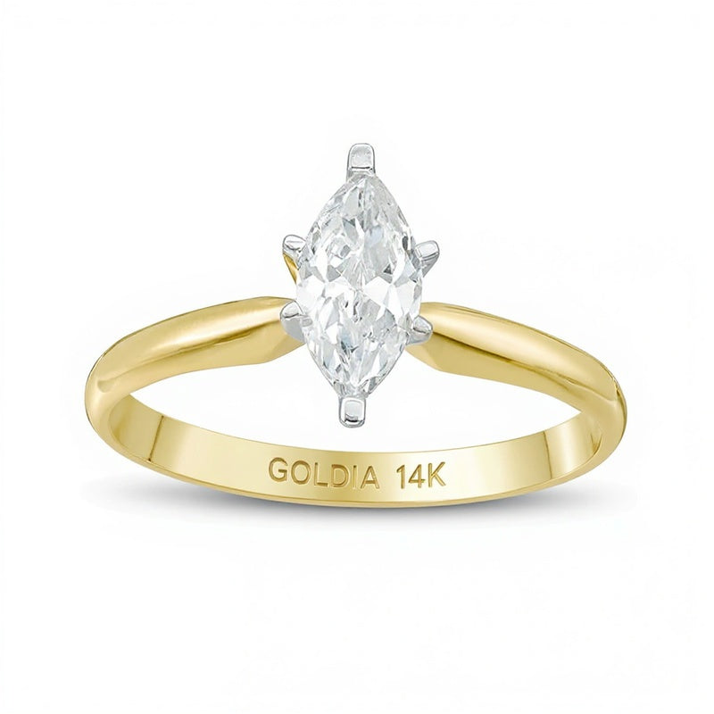 1.0 CT. Marquise Diamant Solitär Verlobungsring in 14K Gelbgold (I/I2)