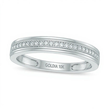 Ehering mit Diamanten 0.05 ct. Gesamtgewicht in 10K Weißgold