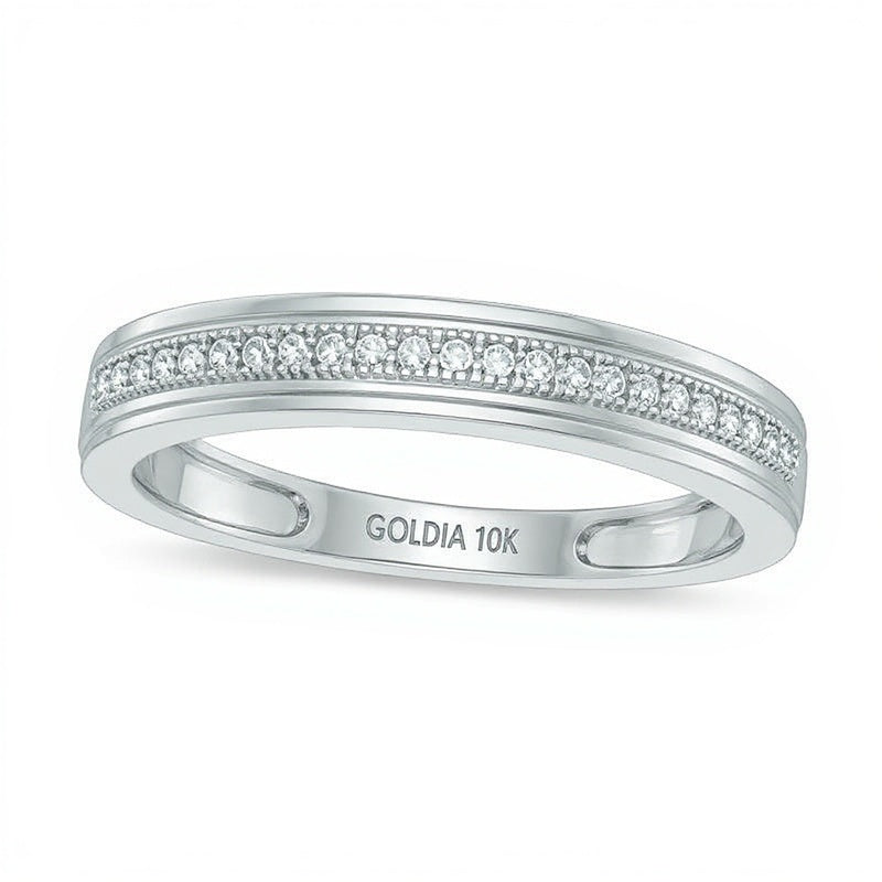 Ehering mit Diamanten 0.05 ct. Gesamtgewicht in 10K Weißgold