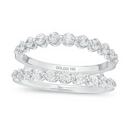 1.0 CT. Gesamtgewicht Diamant Solitär-Enhancer mit Muschelrand in 14K Weißgold