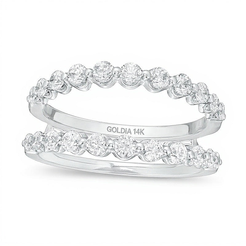 1.0 CT. Gesamtgewicht Diamant Solitär-Enhancer mit Muschelrand in 14K Weißgold