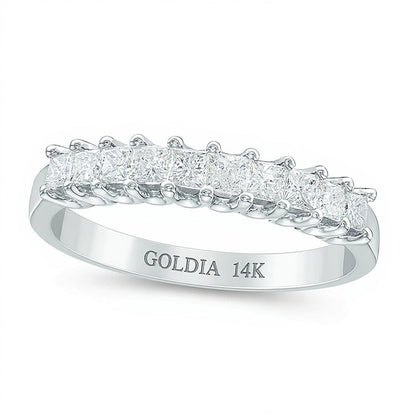 0.5 ct. Gesamtgewicht Ring mit Diamanten im Princess-Schliff in 14K Weißgold