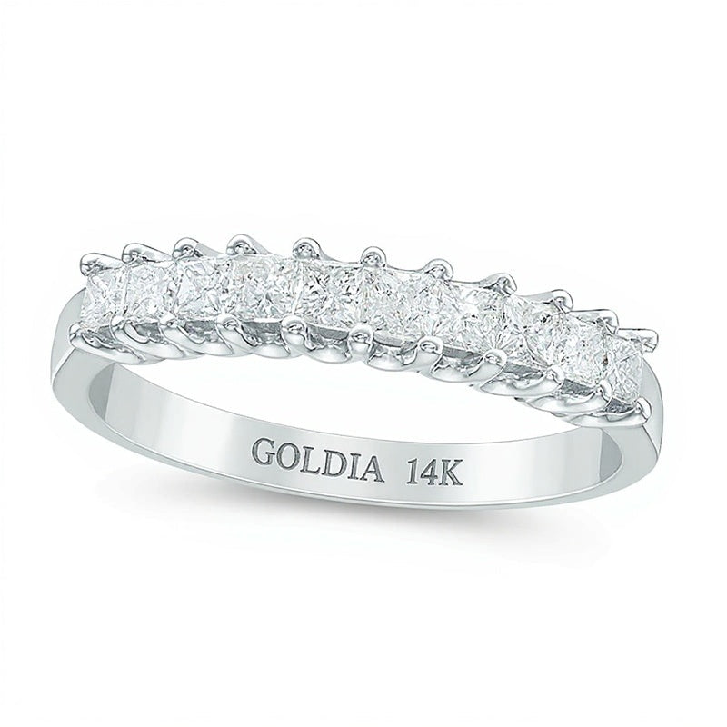 0.5 ct. Gesamtgewicht Ring mit Diamanten im Princess-Schliff in 14K Weißgold