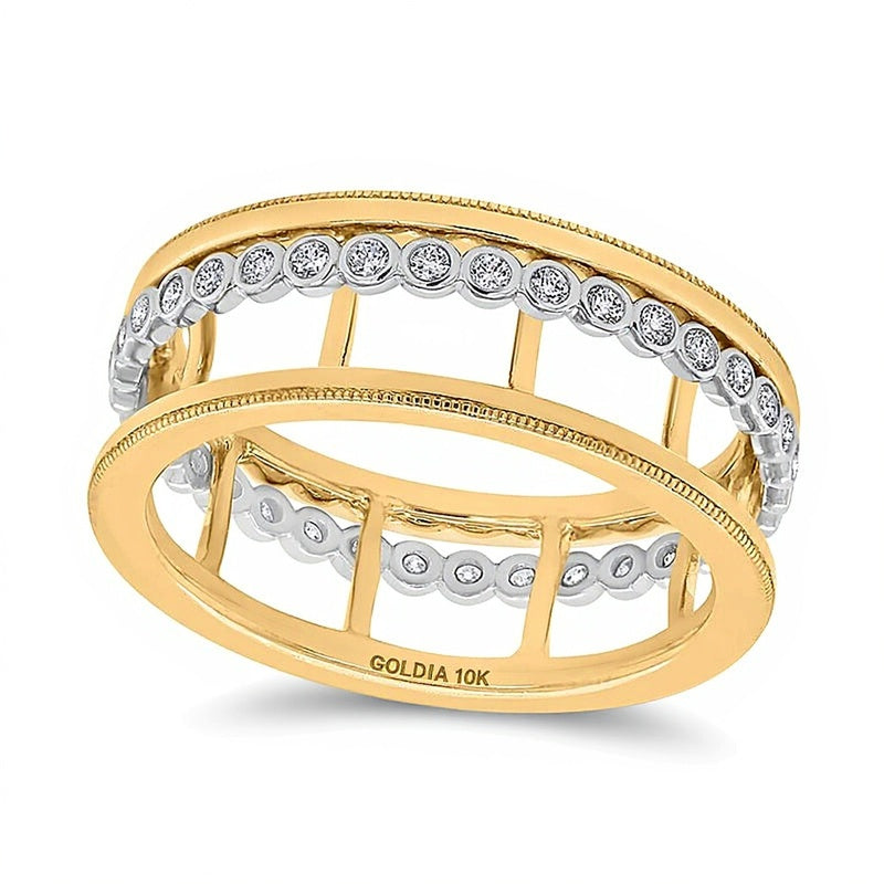 0.25 CT. Gesamtgewicht Diamant Fashion-Ring in 10K Gelbgold
