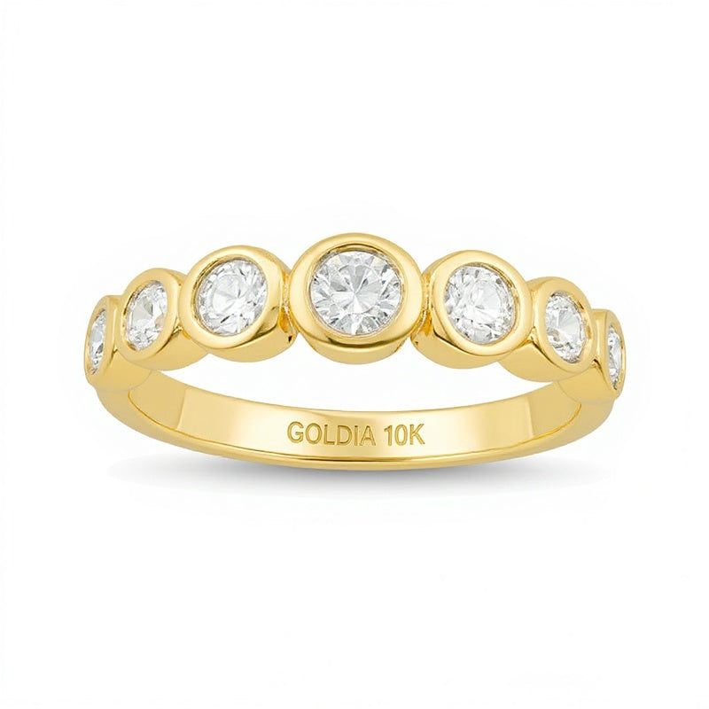 0,5 ct. Gesamtgewicht Diamant Sieben-Stein Ring in 10K Gelbgold