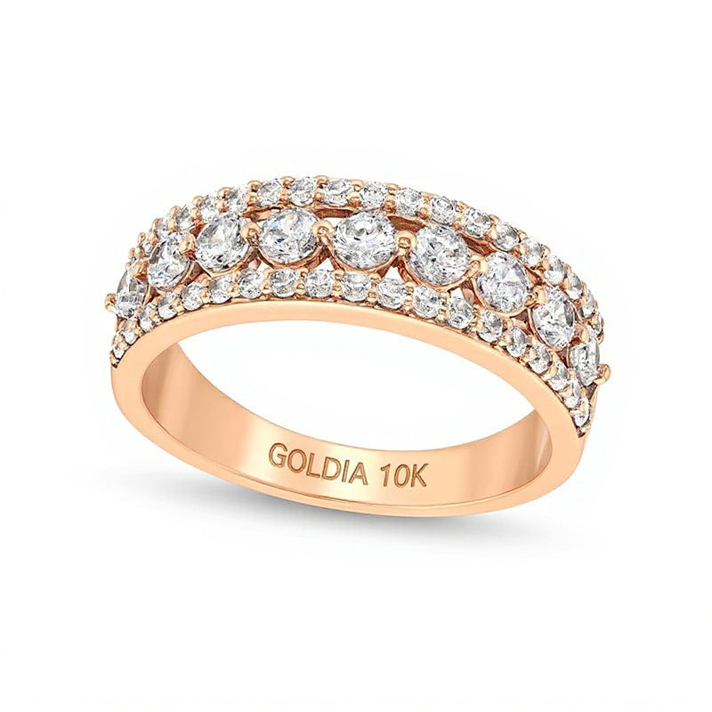 Ring mit Diamanten 1.0 ct. Gesamtgewicht in 10K Roségold