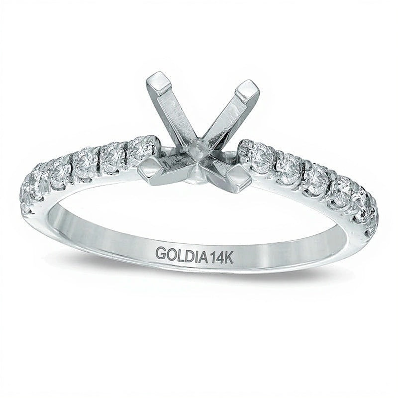 0.25 ct. Gesamtgewicht Diamant-Fassung in 14K Weißgold