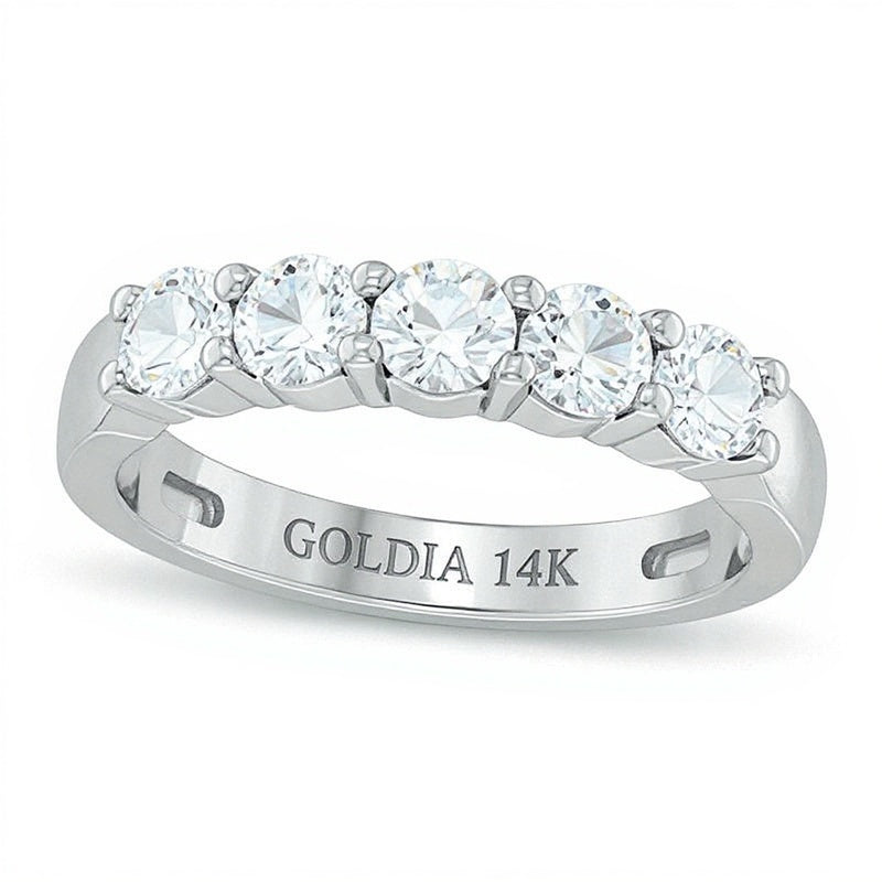 1.0 ct. Gesamtgewicht Diamant Ring mit fünf Steinen in 14K Weißgold (I/I1)