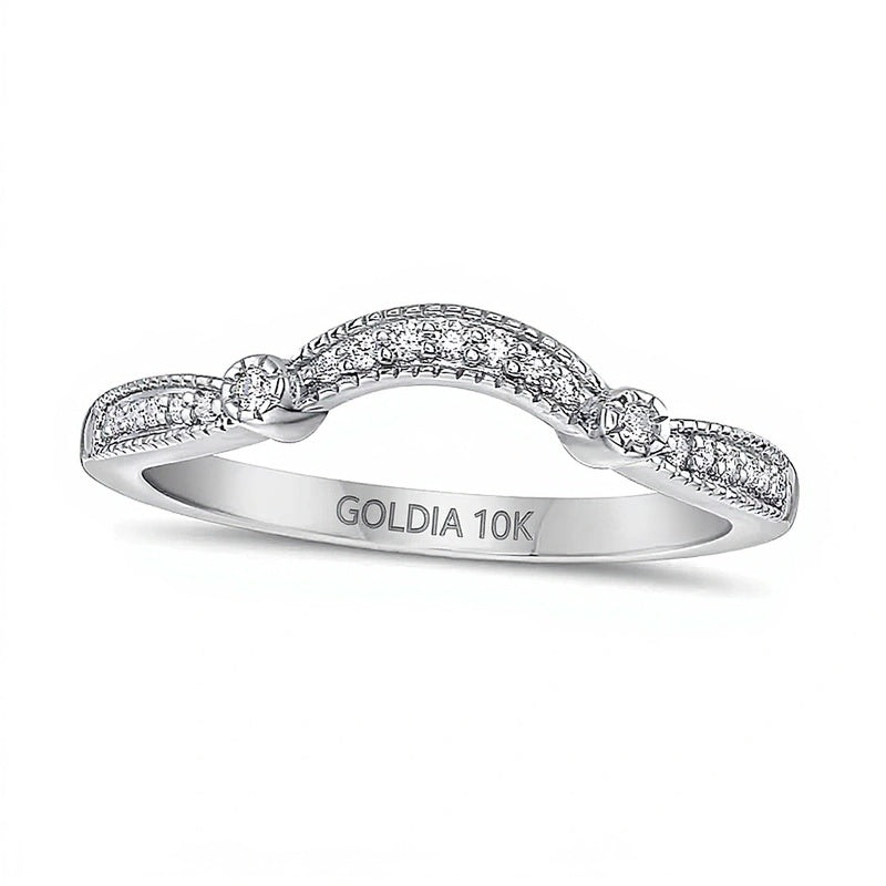 0.1 ct. Gesamtgewicht Diamant-Ring in 10K Weißgold