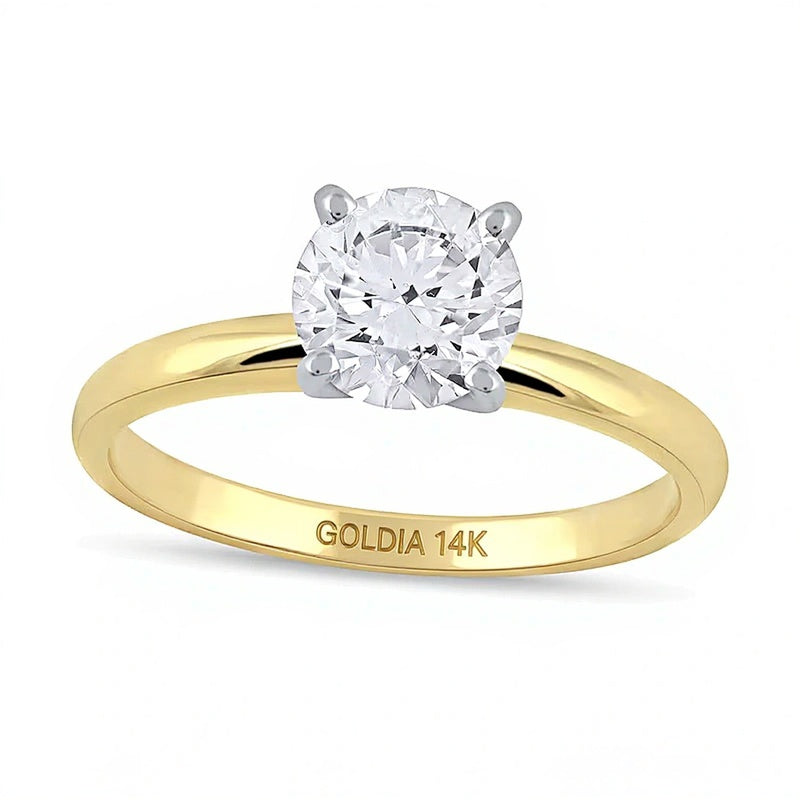 1.0 CT. Solitär-Verlobungsring mit Labordiamant in 14K Gelbgold (F/VS2)