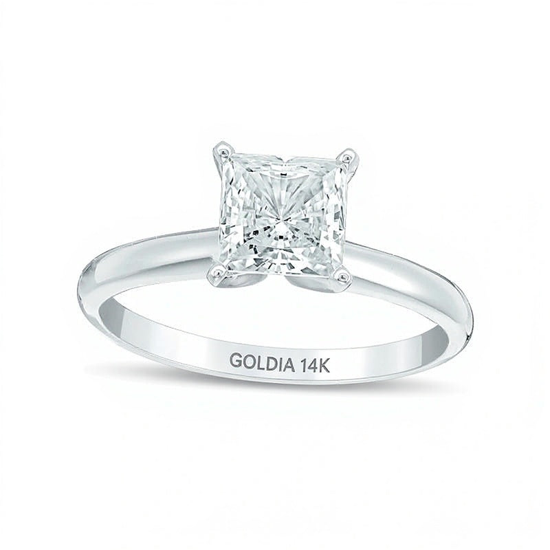1.0 CT. Diamant-Solitär Verlobungsring im Princess-Schliff in 14K Weißgold (I/I2)