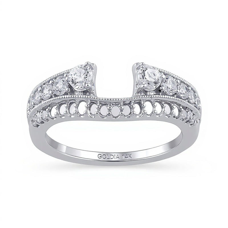 0,75 ct. Gesamtgewicht Diamant Solitär-Enhancer im Vintage-Stil in 14K Weißgold