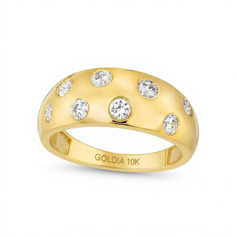 Ring mit Diamanten 0.5 ct. Gesamtgewicht in 10K Gelbgold
