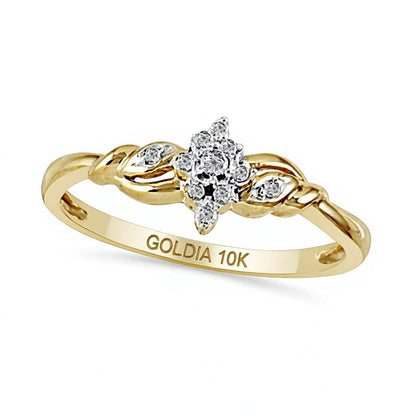 Freundschaftsring mit Diamantbesatz in geflochtenem Design aus 10K Gelbgold