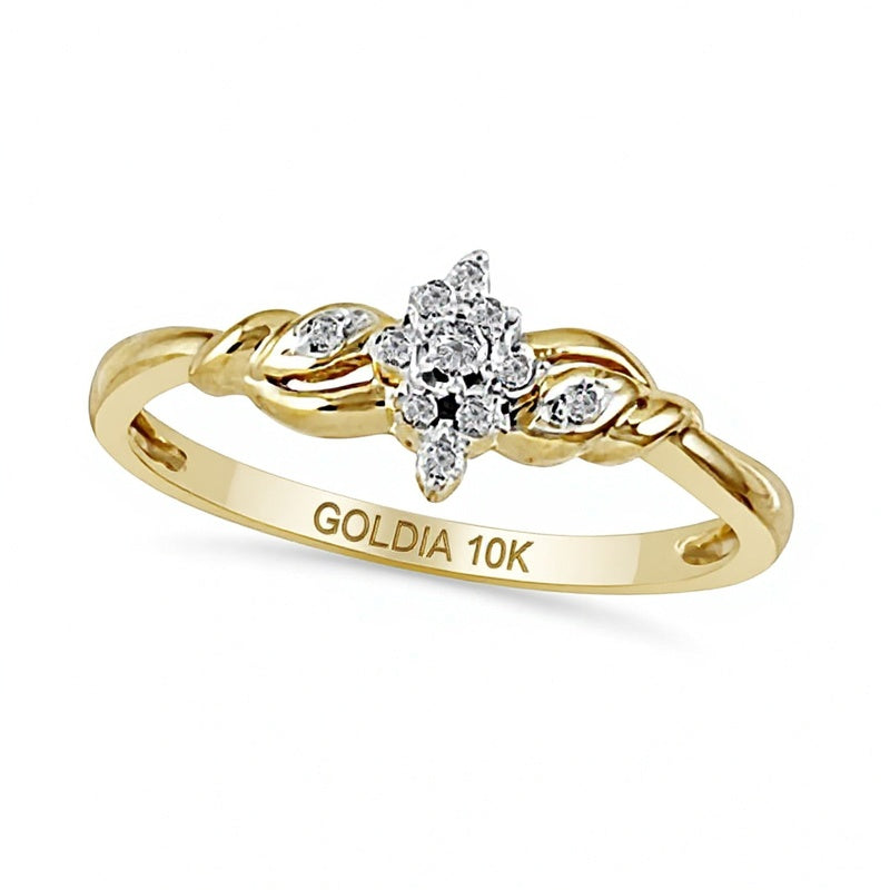 Freundschaftsring mit Diamantbesatz in geflochtenem Design aus 10K Gelbgold