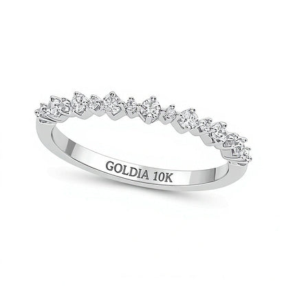 Memoire-Ring 0,25 ct. Gesamtgewicht Diamant zum Stapeln in 10K Weißgold
