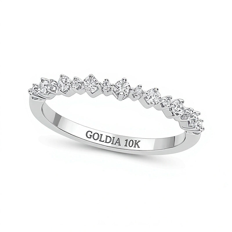 Memoire-Ring 0,25 ct. Gesamtgewicht Diamant zum Stapeln in 10K Weißgold