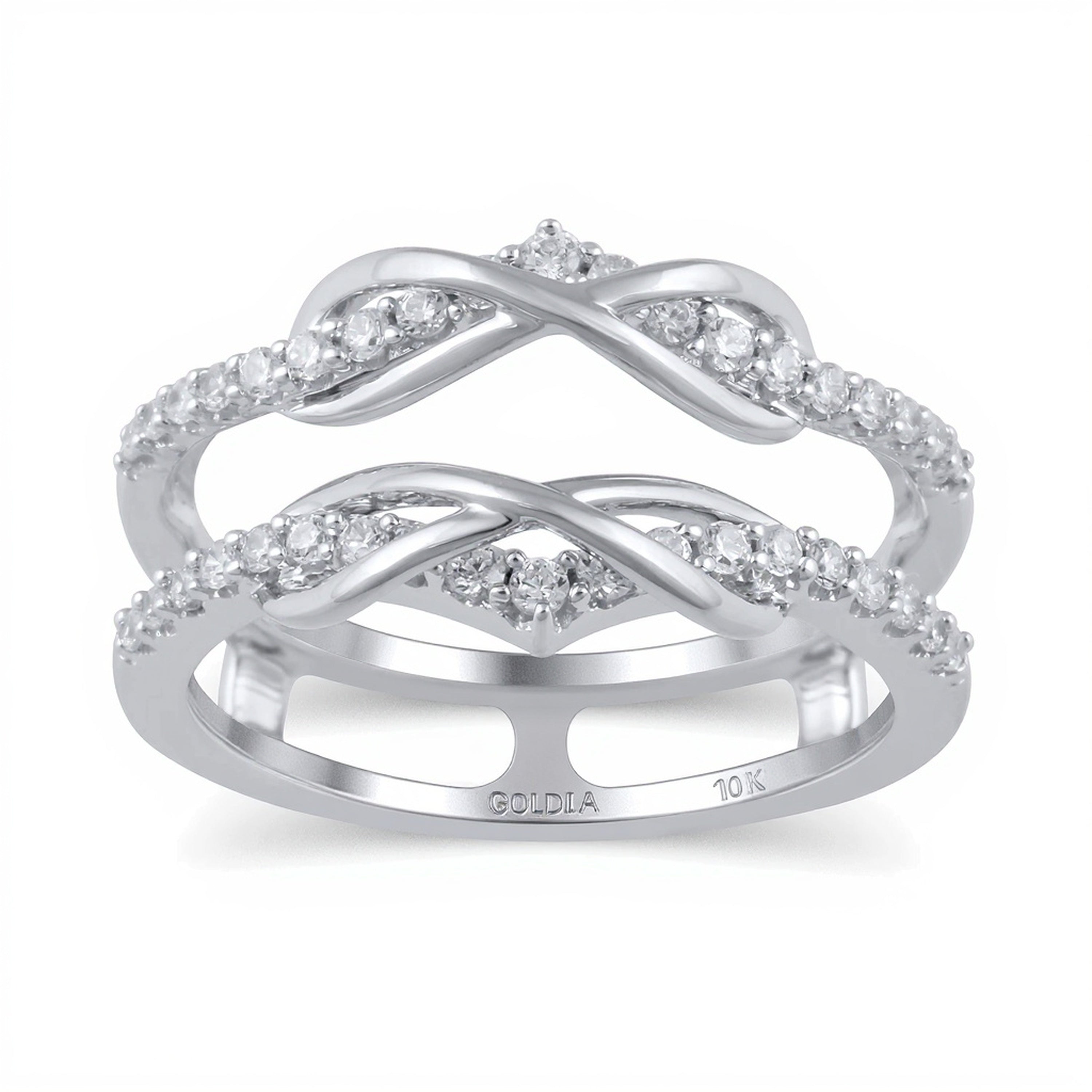 0.38 ct. Gesamtgewicht Diamant Doppel-Infinity Solitär Enhancer in 10K Weißgold