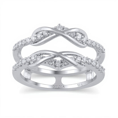 0.38 ct. Gesamtgewicht Diamant Doppel-Infinity Solitär Enhancer in 10K Weißgold