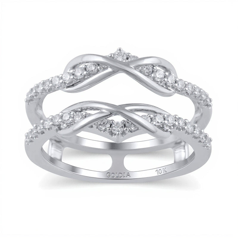 0.38 ct. Gesamtgewicht Diamant Doppel-Infinity Solitär Enhancer in 10K Weißgold