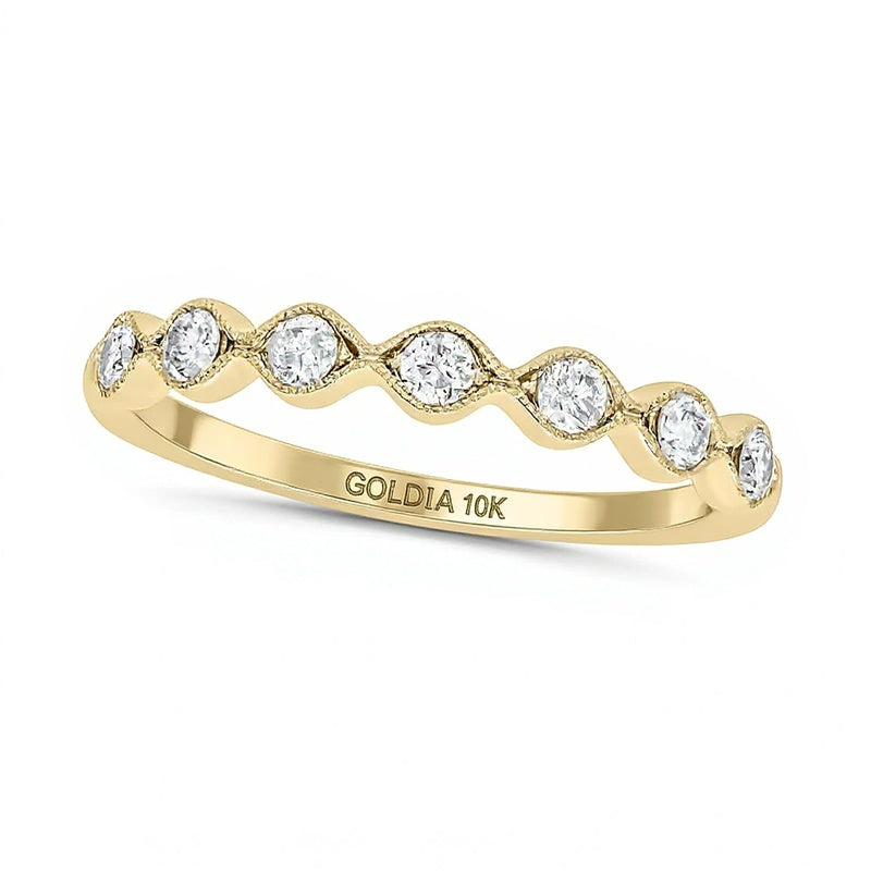 0.25 ct. Gesamtgewicht Diamant-Ring im Vintage-Stil zum Stapeln in 10K Gelbgold