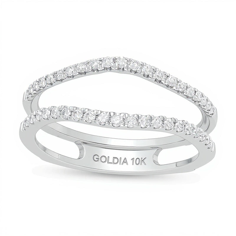0.25 ct. Gesamtgewicht Diamant Solitär-Enhancer im Konturdesign in 10K Weißgold