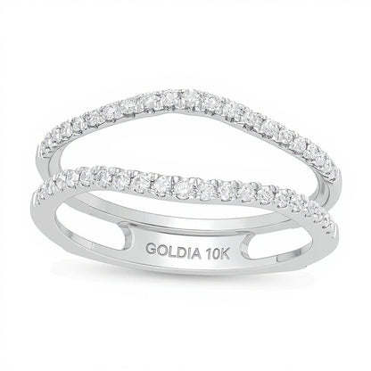 0.25 ct. Gesamtgewicht Diamant Solitär-Enhancer im Konturdesign in 10K Weißgold
