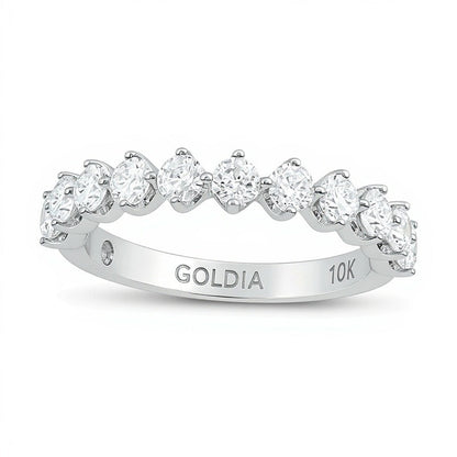 Ehering mit elf Diamanten 1.0 CT. TW in 10K Weißgold