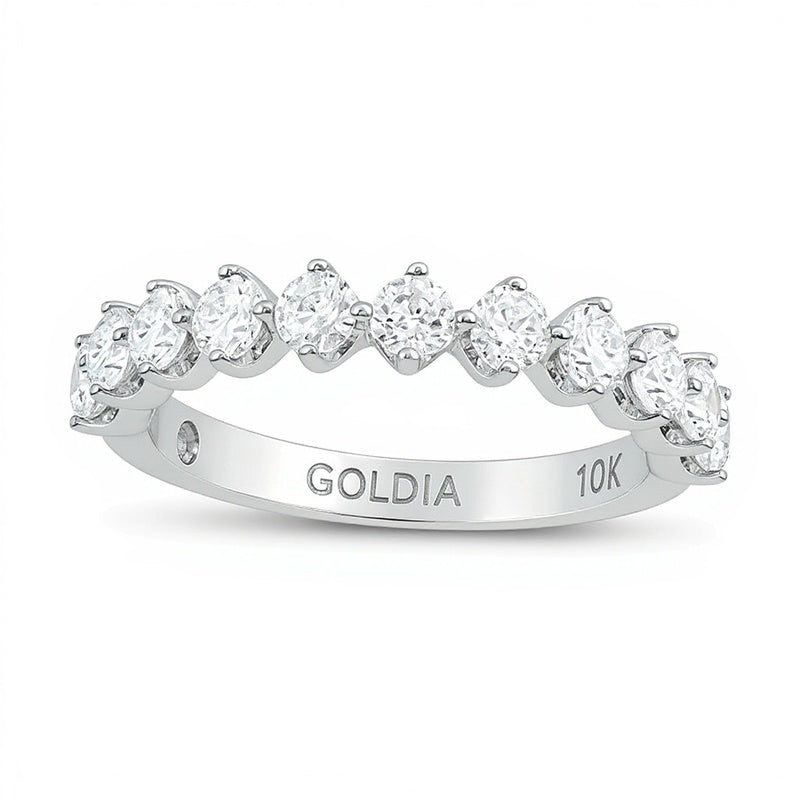 Ehering mit elf Diamanten 1.0 CT. TW in 10K Weißgold