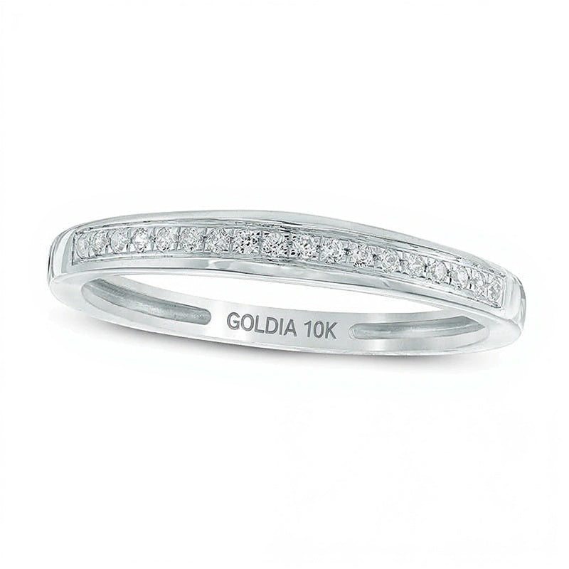 Memoire-Ring mit Diamantbesatz, kanalgefasst, in 10K Weißgold