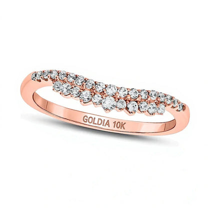 0.25 ct. Gesamtgewicht Diamant-Ehering mit Tiara-Kontur in 10K Roségold