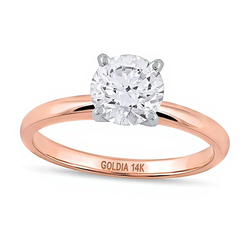 1.0 CT. Labordiamant Solitär Verlobungsring in 14K Roségold (F/VS2)