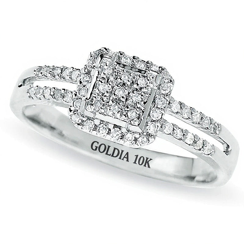 0.25 ct. Gesamtgewicht Diamant Fashion Ring mit Split-Shank in 10K Weißgold