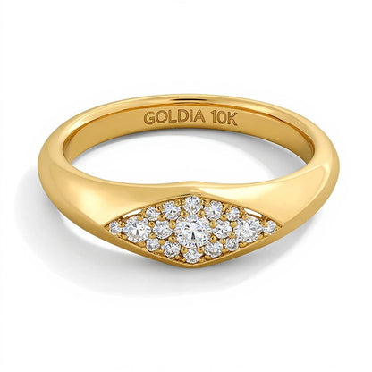 0.25 ct. Gesamtgewicht geometrischer Fashion-Ring mit Labordiamanten in 10K Gelbgold (F/VS2)