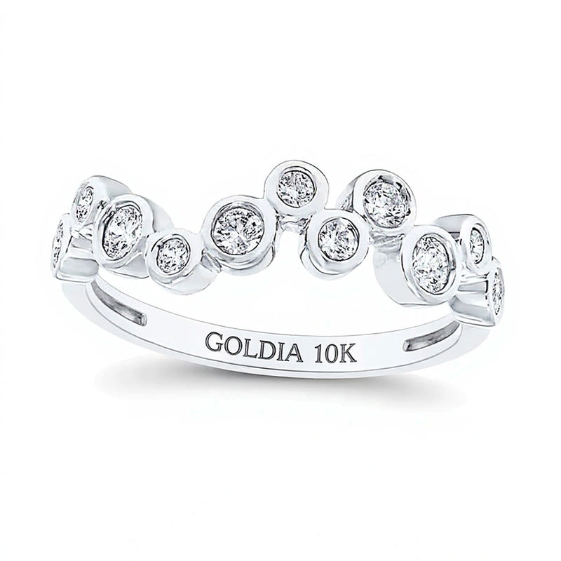 0.33 ct. Gesamtgewicht Diamant Fashion-Ring in 10K Weißgold