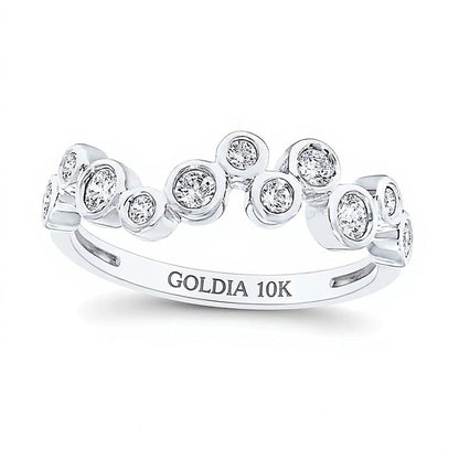 0.33 ct. Gesamtgewicht Diamant Fashion-Ring in 10K Weißgold